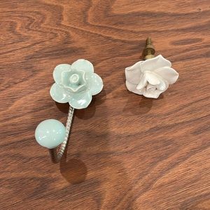 Flower coat hook and drawer pull